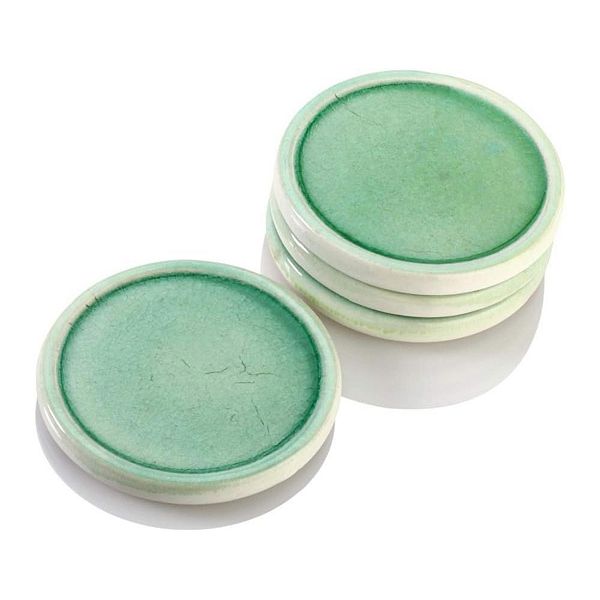 Mascot Hardware Ceramic Round Green Coaster - Set of 4