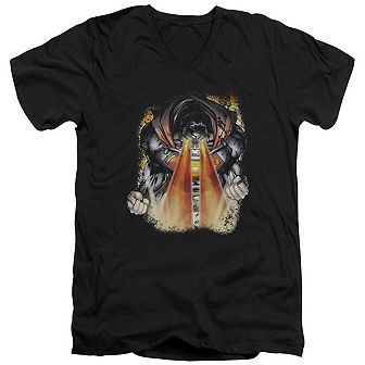 Superman Cover 218 Short Sleeve Adult V Neck T-shirt