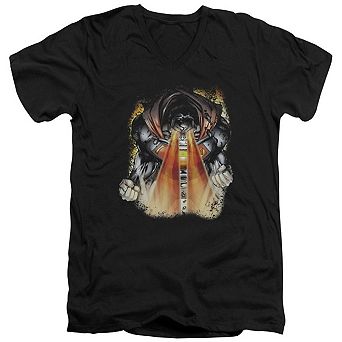 Superman Cover 218 Short Sleeve Adult V Neck T-shirt