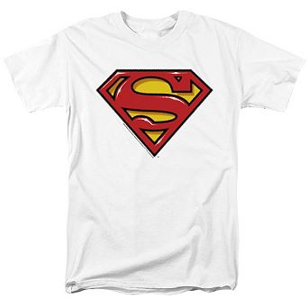 Superman Airbrush Shield Short Sleeve Adult T-shirt