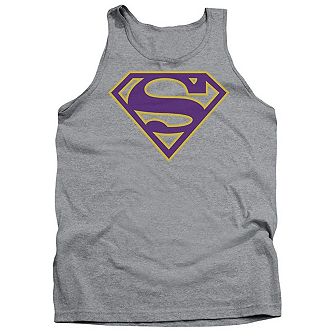 Superman Purple & Gold Shield Adult Tank Top