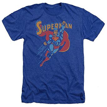 Superman Life Like Action Adult Heather T-shirt