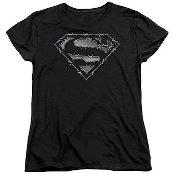 Superman Barbed Wire Short Sleeve Womens T-shirt