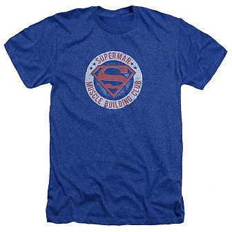 Superman Muscle Club Adult Heather T-shirt