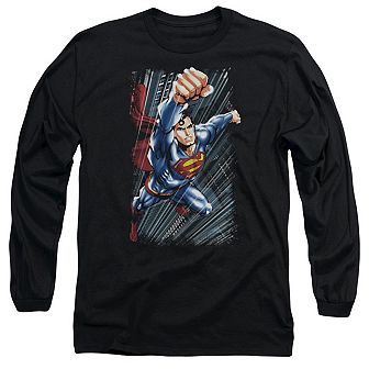 Superman Faster Than Long Sleeve Adult T-shirt