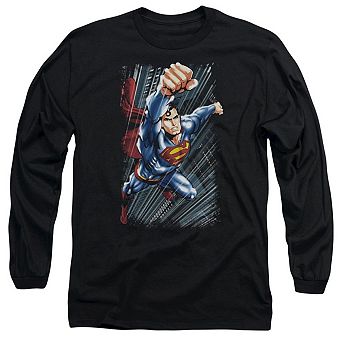 Superman Faster Than Long Sleeve Adult T-shirt