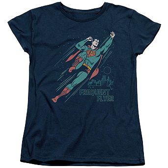 Superman Frequent Flyer Short Sleeve Womens T-shirt