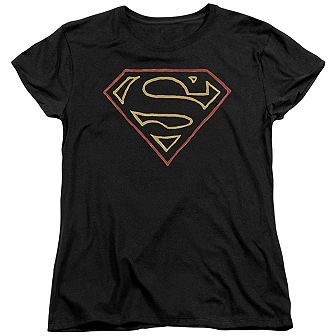 Superman Colored Shield Short Sleeve Womens T-shirt
