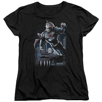 Superman Night Fight Short Sleeve Womens T-shirt