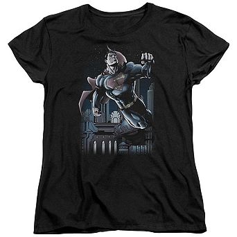 Superman Night Fight Short Sleeve Womens T-shirt