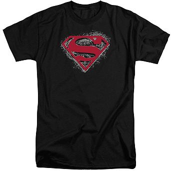 Superman Hardcore Noir Shield Short Sleeve Adult Tall T-shirt