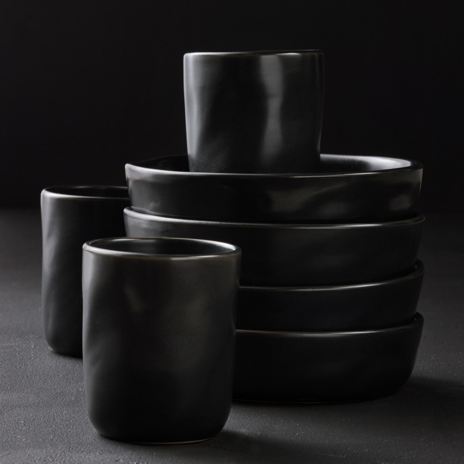 Stone by Mercer Project HEKONDA Modern Debossed Stoneware 16-Piece Dinnerware Set - Thumbnail 5