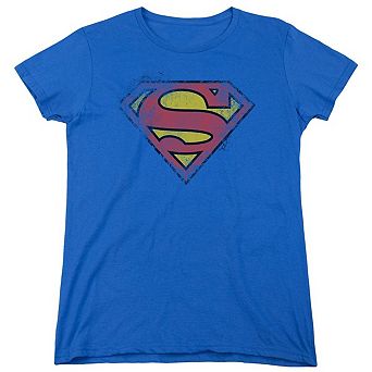 Superman Destroyed Logo Short Sleeve Womens T-shirt