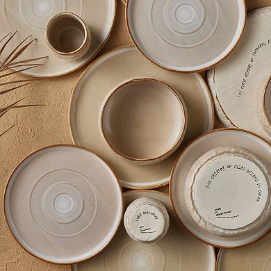 Stone by Mercer Project Katachi Stoneware 16-Piece Dinnerware Set