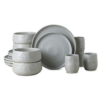 Stone by Mercer Project Shosai Stoneware 16 pc Dinnerware Set