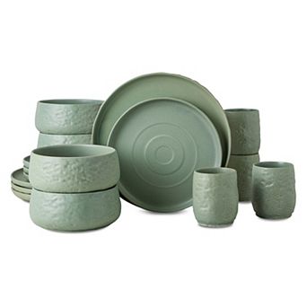 Stone by Mercer Project Shosai Stoneware 16 pc Dinnerware Set
