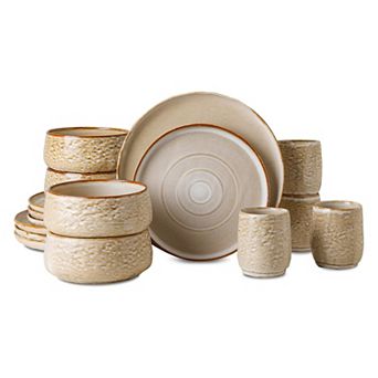 Stone by Mercer Project Shosai Stoneware 16 pc Dinnerware Set
