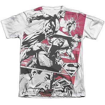 Superman Angry Red Adult 65/35 Poly/cotton Short Sleeve T-shirt
