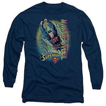 Superman Breakthrough Long Sleeve Adult T-shirt