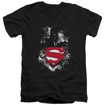 Superman Darkest Hour Short Sleeve Adult V Neck T-shirt