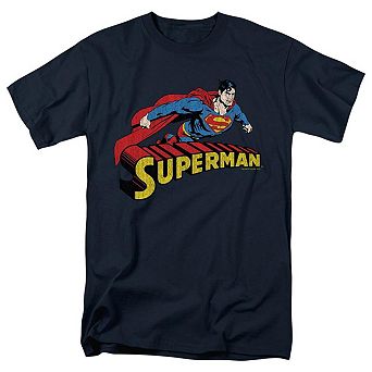 Superman Flying Over Short Sleeve Adult T-shirt