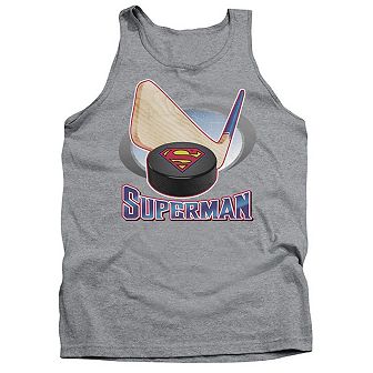 Superman Hockey Stick Adult Tank Top