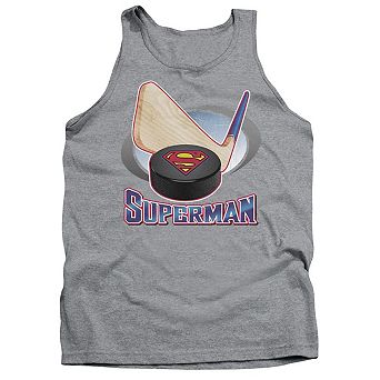 Superman Hockey Stick Adult Tank Top