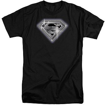 Superman Bling Shield Short Sleeve Adult Tall T-shirt