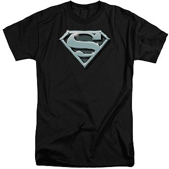 Superman Chrome Shield Short Sleeve Adult Tall T-shirt