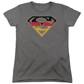 Superman German Shield Short Sleeve Womens T-shirt