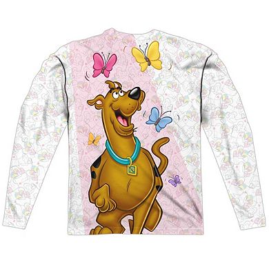 Scooby Doo Butterfly Long Sleeve Adult Poly Crew T-shirt