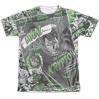 Superman Man From Krypton Adult 65/35 Poly/cotton Short Sleeve T-shirt