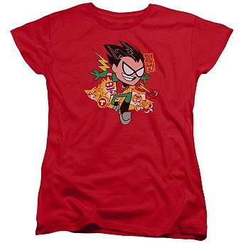 Teen Titans Go Robin Short Sleeve Womens T-shirt