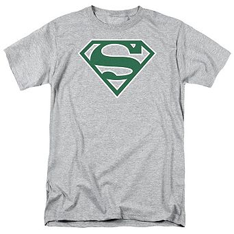 Superman Green & White Shield Short Sleeve Adult T-shirt