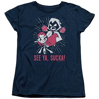 Teen Titans Go Suckas Short Sleeve Womens T-shirt