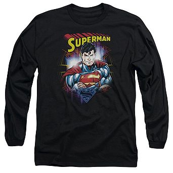 Superman Glam Long Sleeve Adult T-shirt