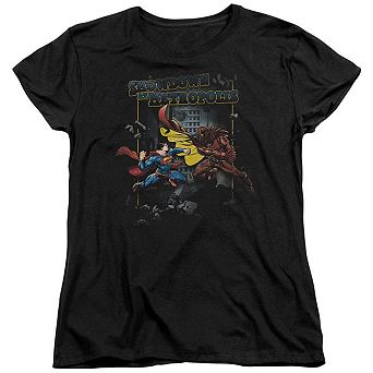 Superman Showdown Short Sleeve Womens T-shirt