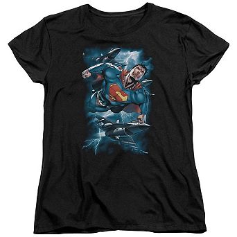 Superman Stormy Flight Short Sleeve Womens T-shirt