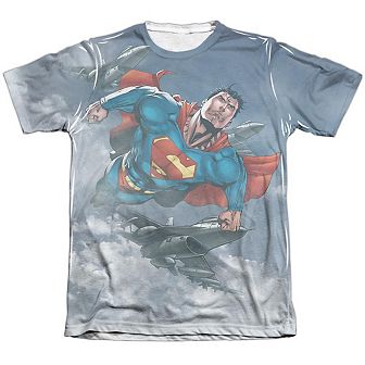 Superman In The Sky Sleeve T-shirt