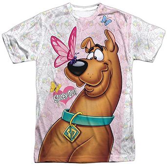 Scooby Doo Butterfly Short Sleeve Adult Poly Crew T-shirt