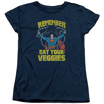 Superman Veggie Power Short Sleeve Womens T-shirt