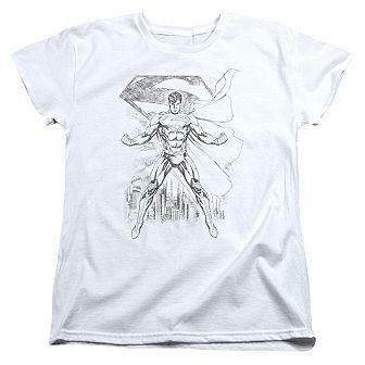 Superman Super Sketch Short Sleeve Womens T-shirt