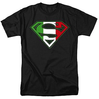 Superman Italian Shield Short Sleeve Adult T-shirt
