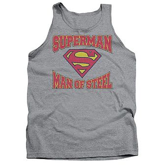 Superman Man Of Steel Jersey Adult Tank Top