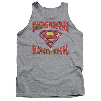 Superman Man Of Steel Jersey Adult Tank Top