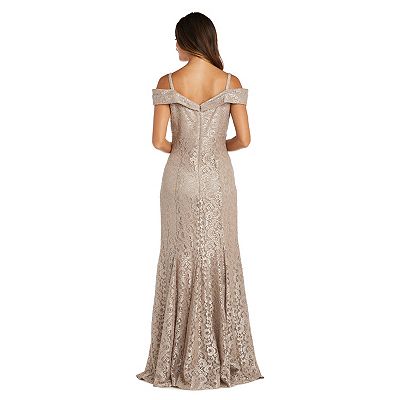 petite empire waist dresses Sequin A-Line with Cascade Classic collared neckline Petite R&M Richards Long Empire