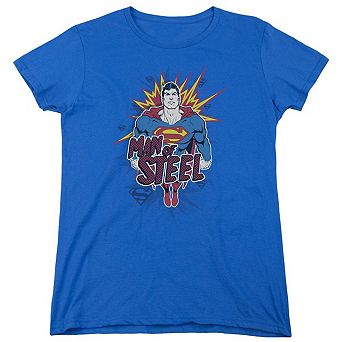 Superman Steel Pop Short Sleeve Womens T-shirt