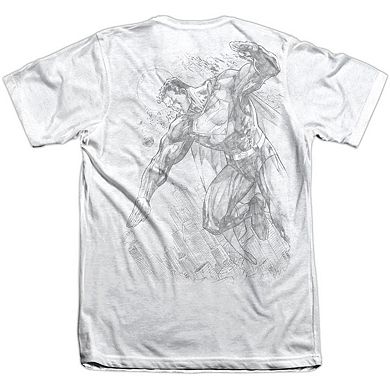 Superman Exploding Space Sketch Sleeve T-shirt