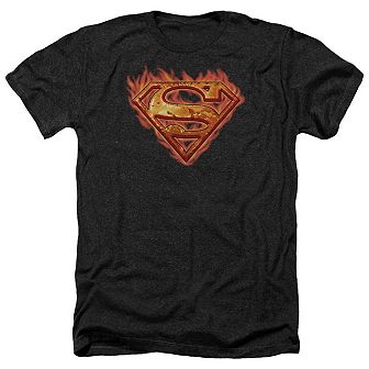 Superman Hot Metal Adult Heather T-shirt