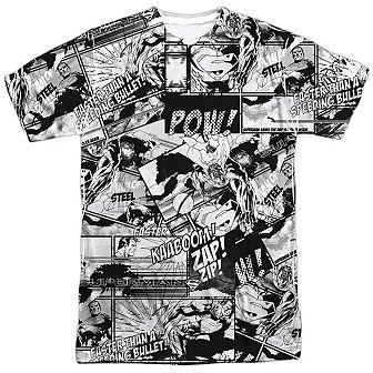 Superman Comic S Short Sleeve Adult 100% Poly Crew T-shirt